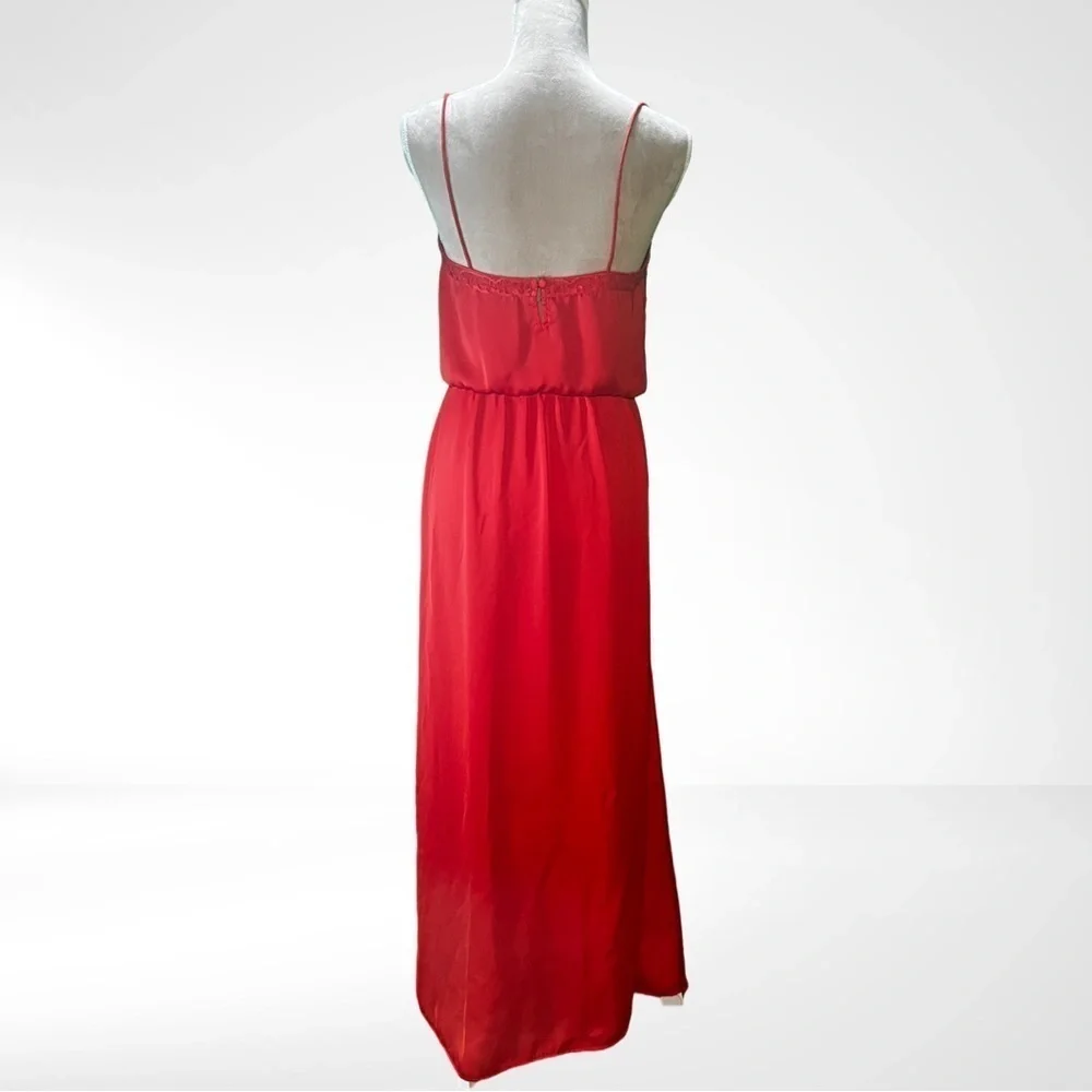 ASOS Red Slip Dress with Elastic Waist and Lace Details EUC Size XS​​​​​​ - Picture 2 of 8